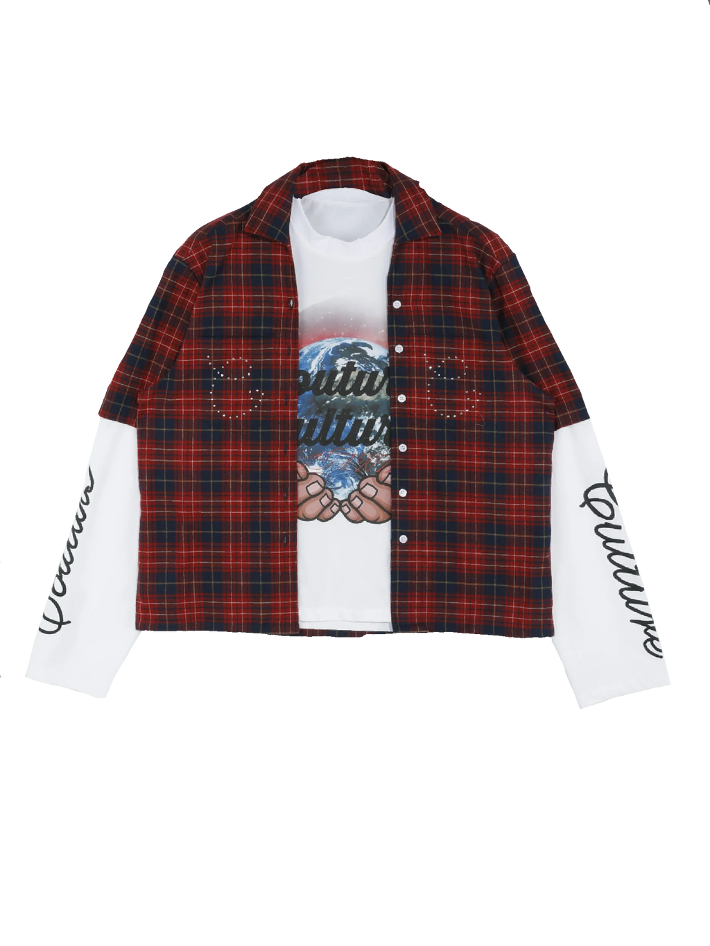 “A Product of the Culture” Rhinestone flannel