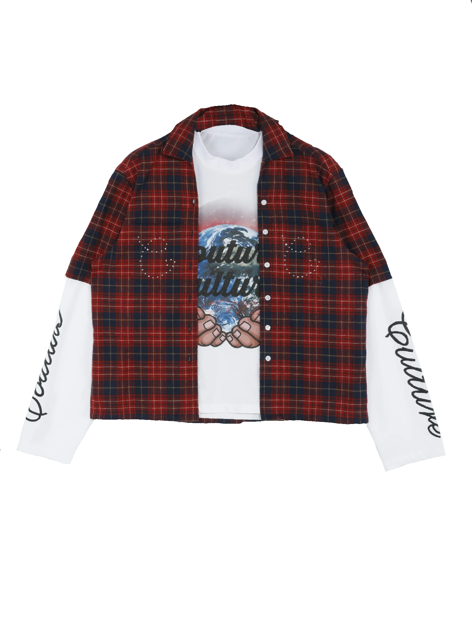 “A Product of the Culture” Rhinestone flannel