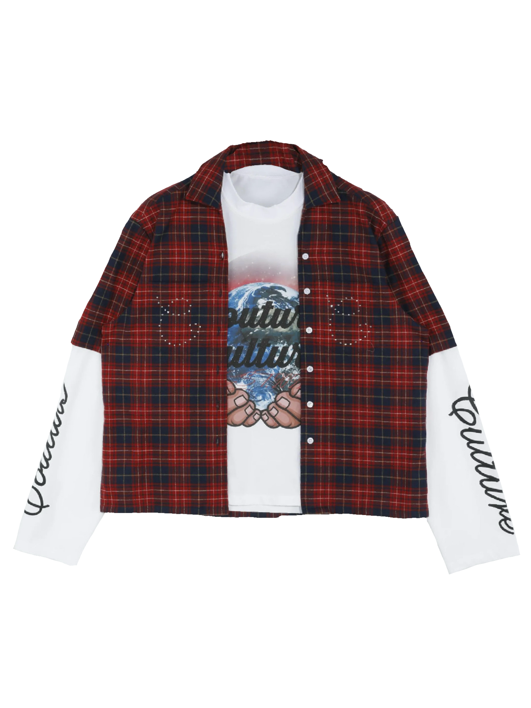 “A Product of the Culture” Rhinestone flannel
