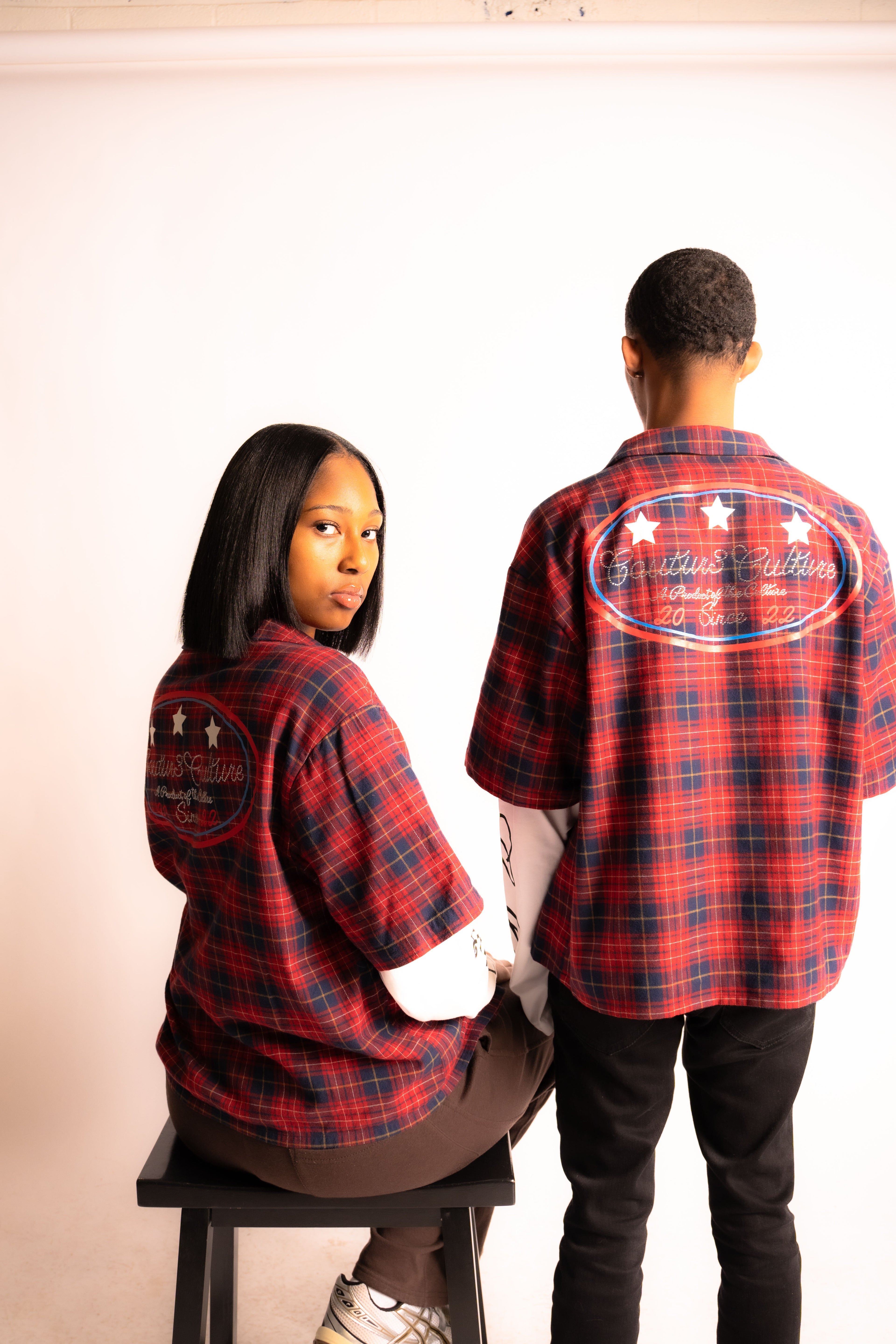 “A Product of the Culture” Rhinestone flannel