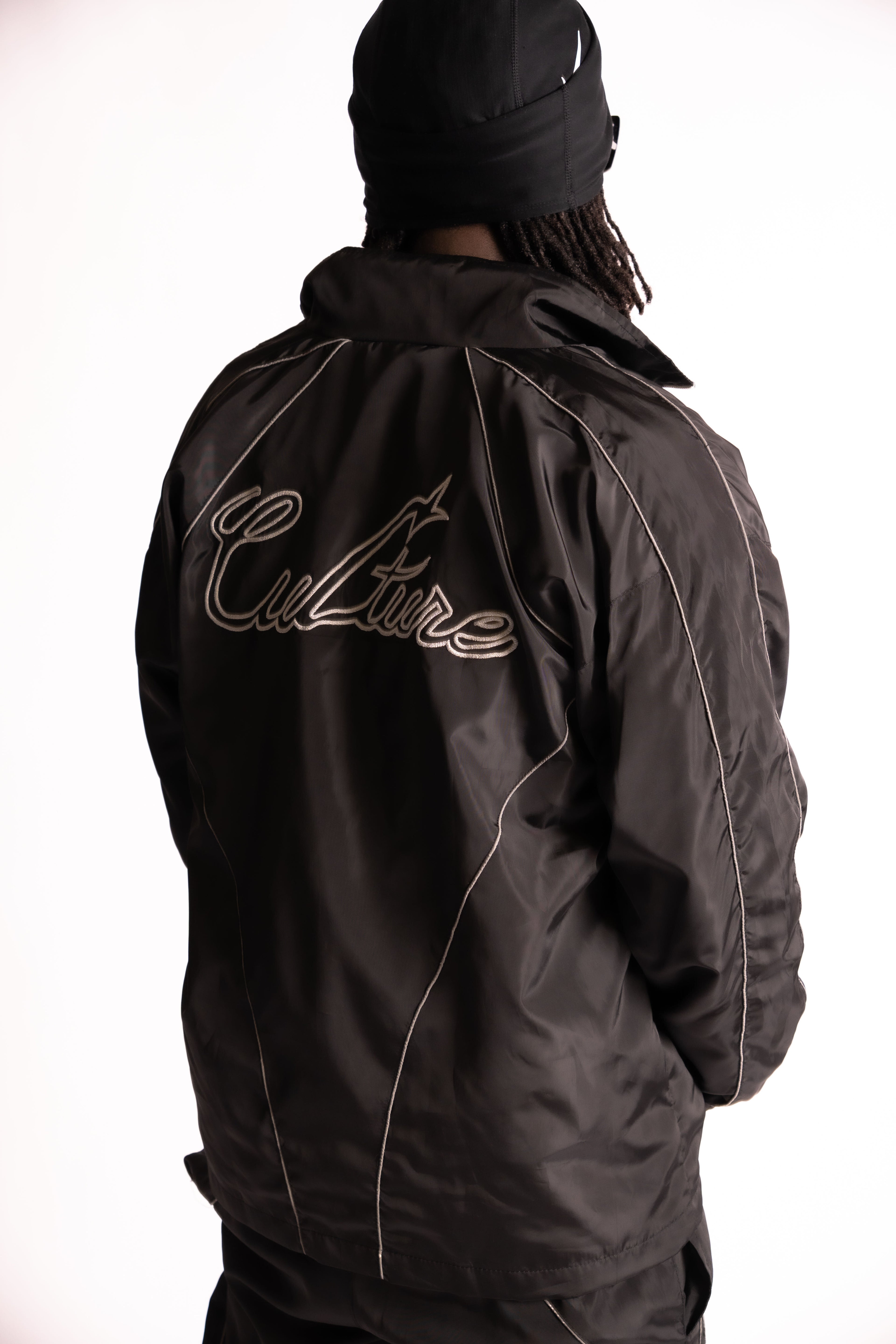 “After dark” reflective track jacket